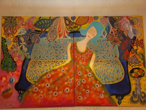 Kvinna med blått hår